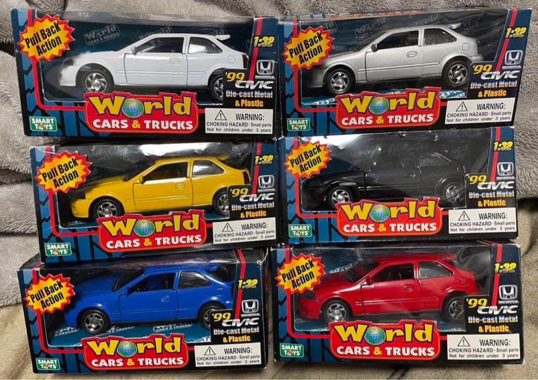 1/32 6台セット ホンダ シビック EK プルバック