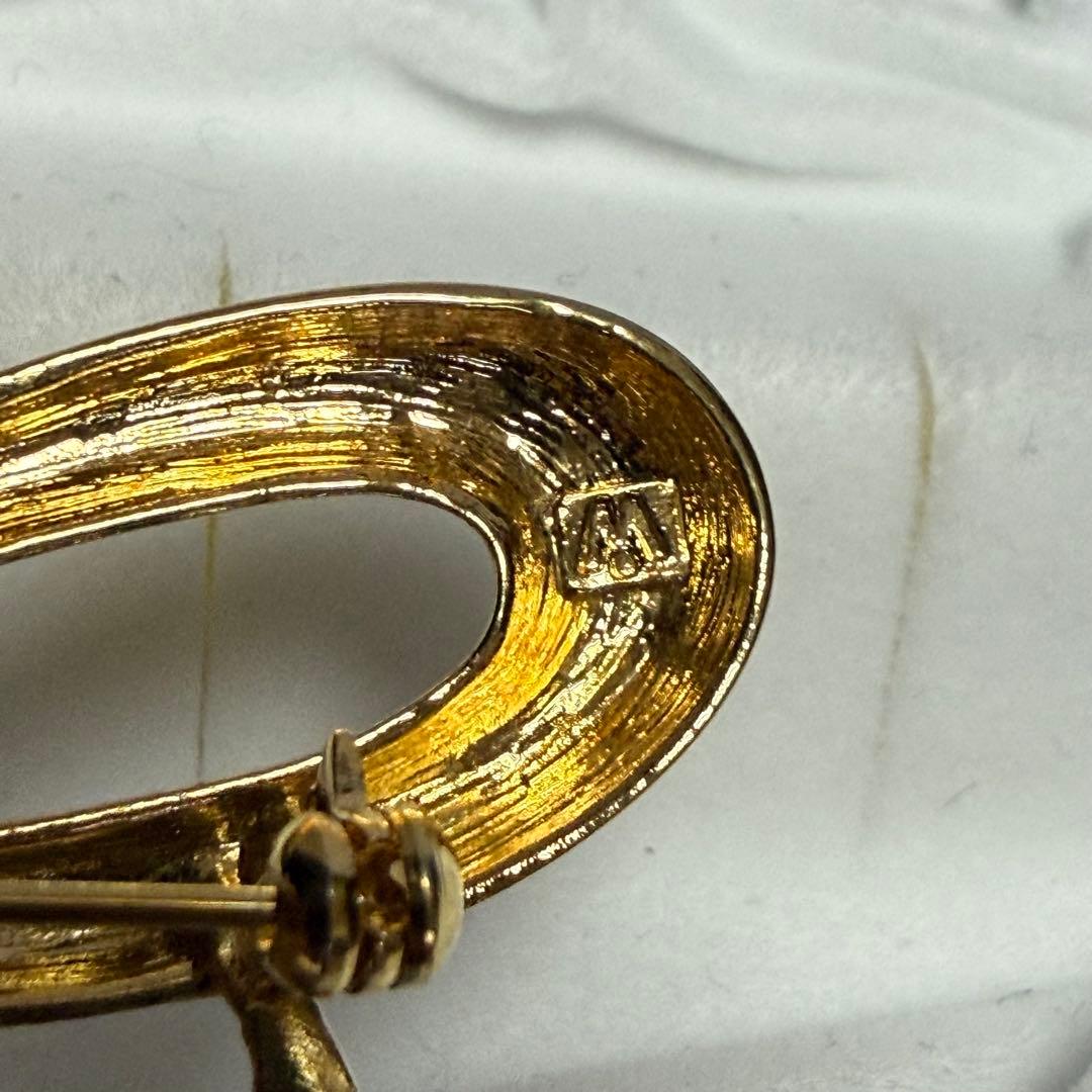 極美品✨ MIKIMOTO パール ブローチ 本真珠 ゴールドメッキ 10mm