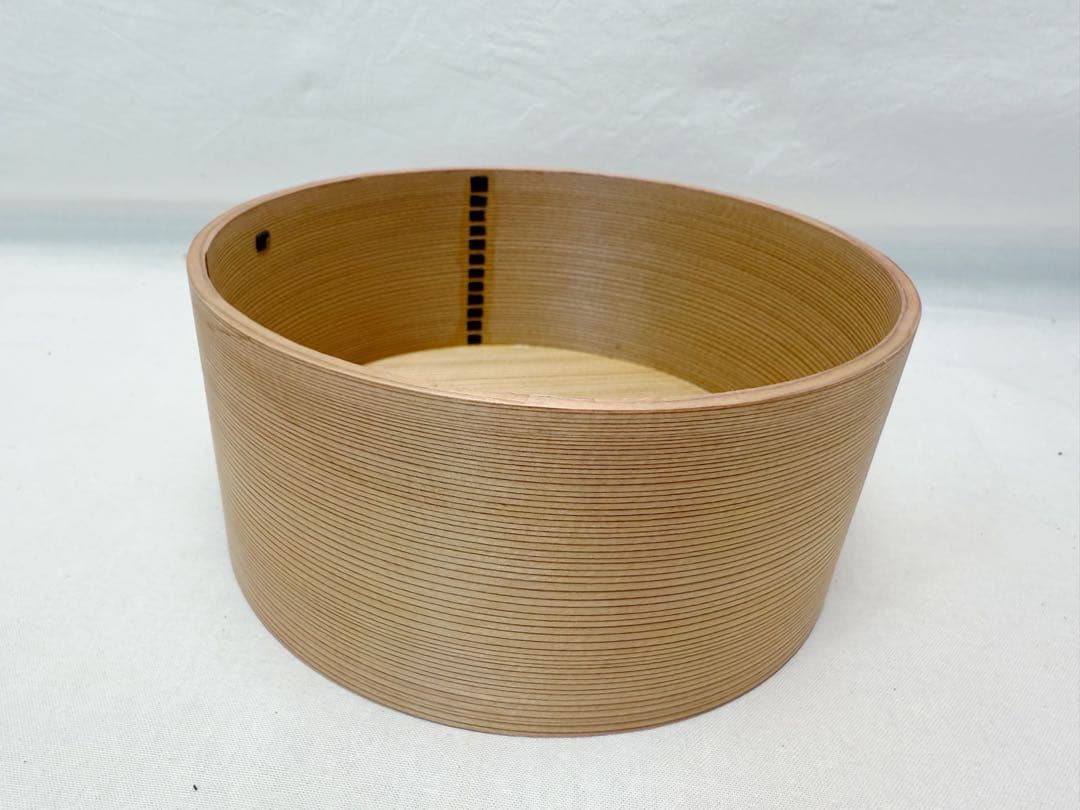 未使用 茶道具 曲物師 高木又三作 曲建水 曲わっぱ 刻印有 元箱