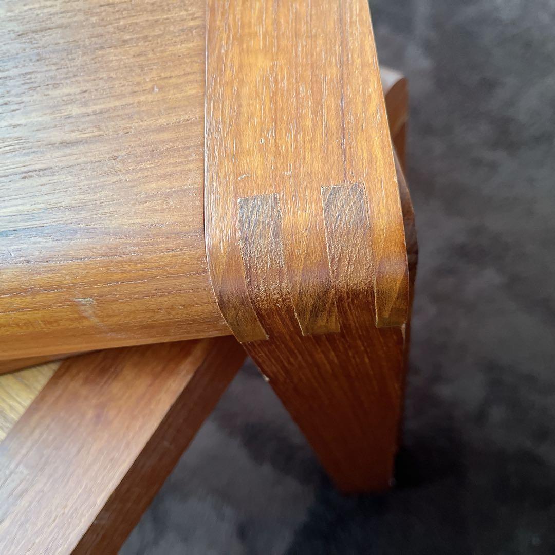 珍品】ネストテーブル 収納式机 ヴィンテージ チーク材 3台 木組み 組子