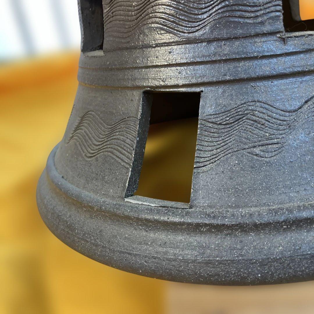 骨董 華道道具 花器 新羅土器 高杯花器 桐共箱 S759ANK