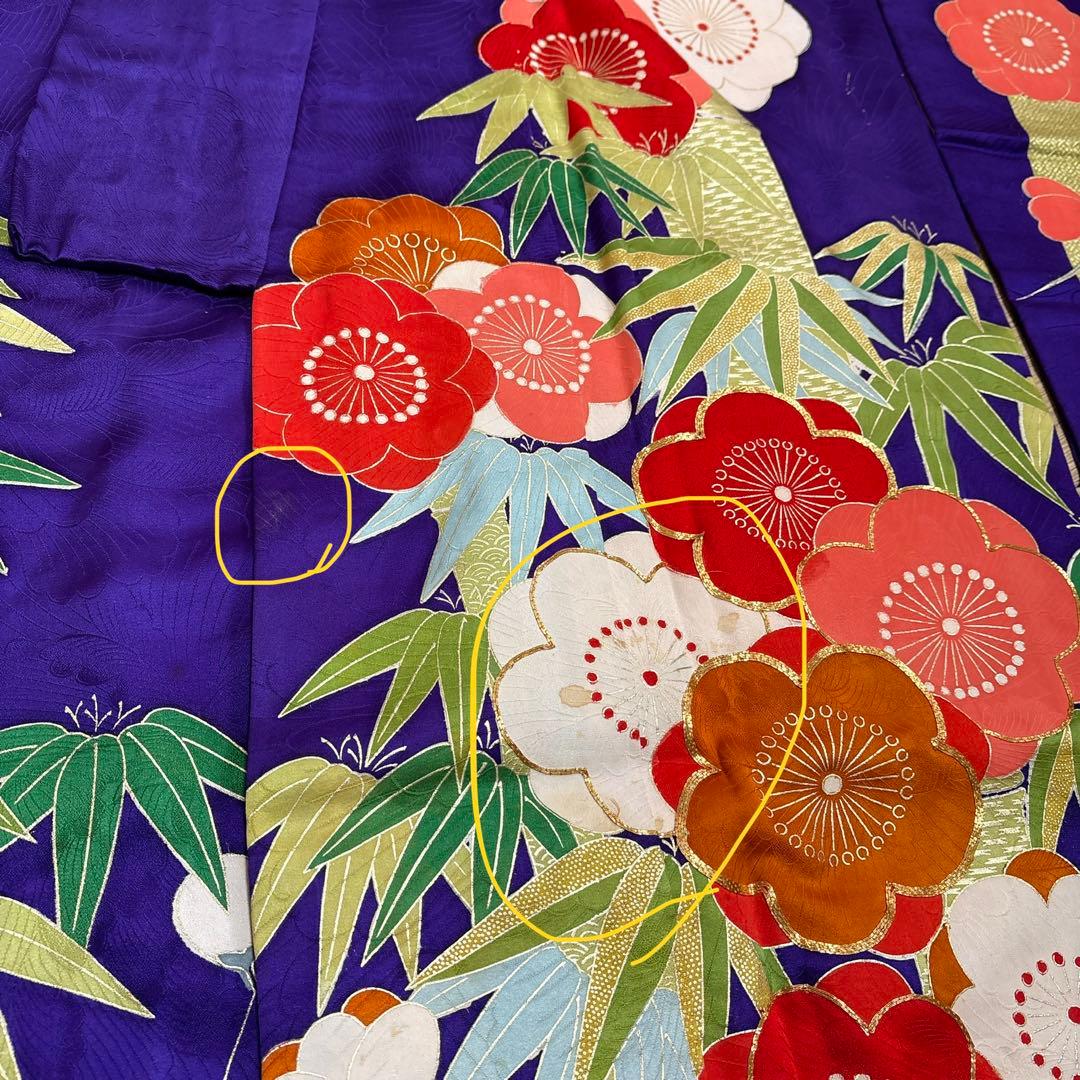 (う67) 紫翠(しすい)の花鼓✨梅彩きらめく雅のアンティーク振袖㊗️ ③点セット