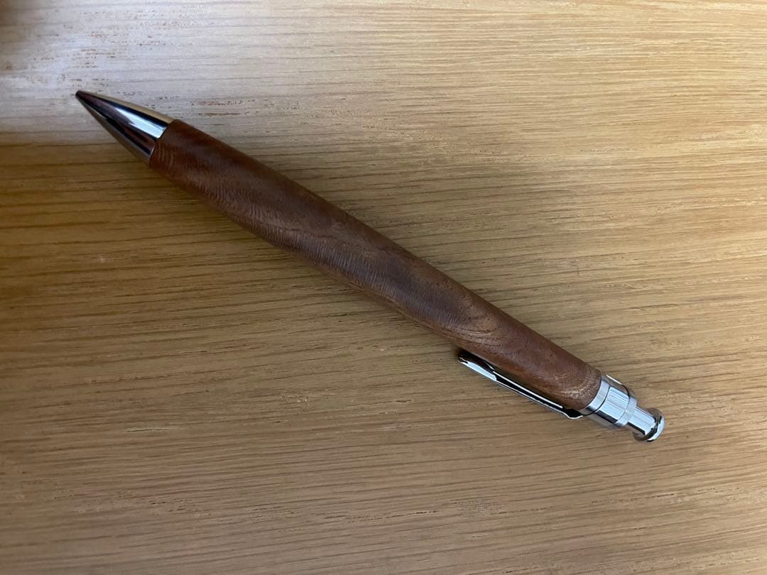 工房楔シャープペンシル　欅　固定式口金付き