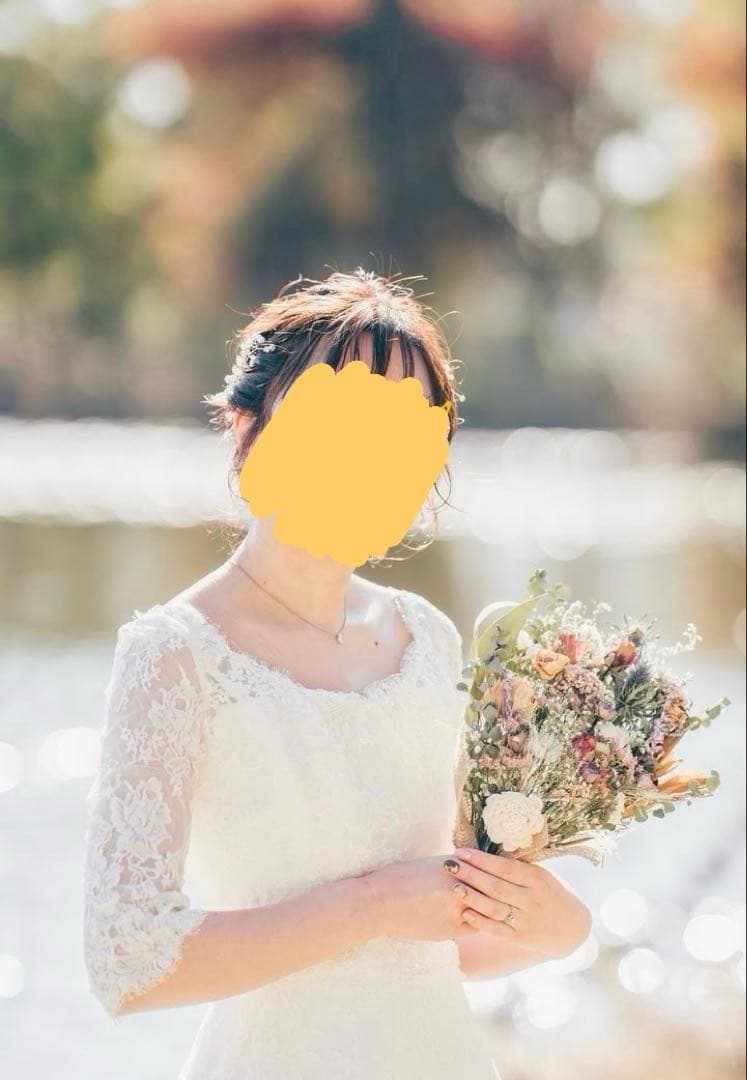 【最終値下げ】Aライン袖付きレースウェディングドレス