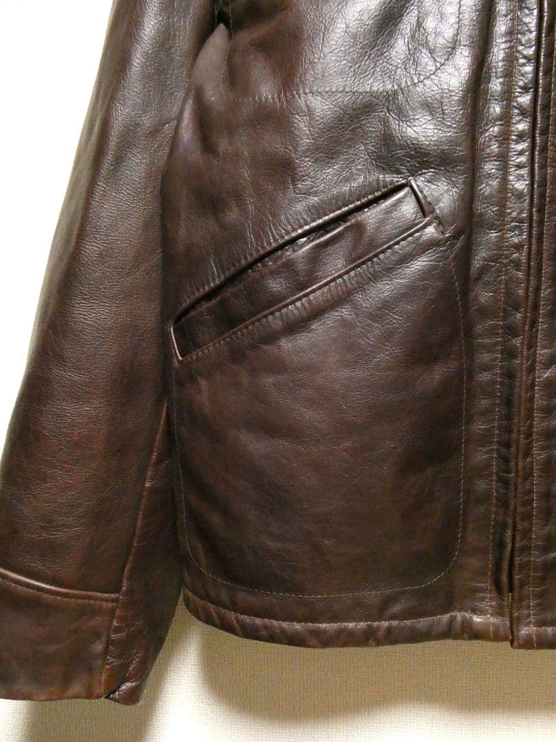 サイズ40！激レアカラーレッドブラウン！ショット634襟付トラッカージャケット