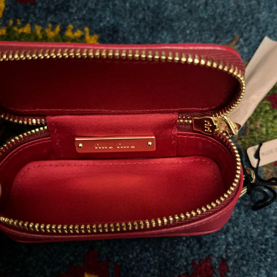 ミュウミュウ マテラッセ5TL518レザー 赤リップケース MIUMIU