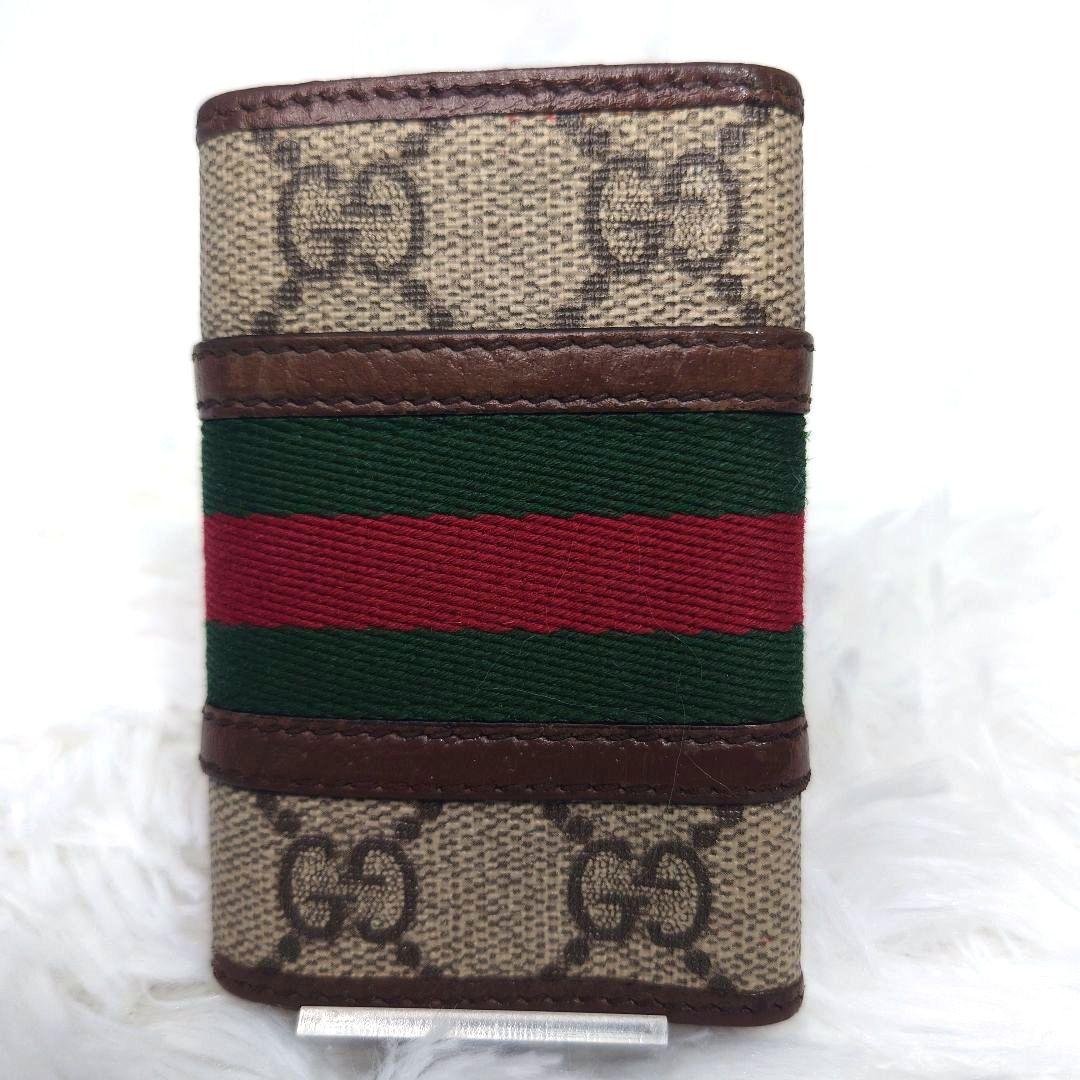 【美品】グッチ 6連 キーケース GGスプリーム マーモント シェリーライン