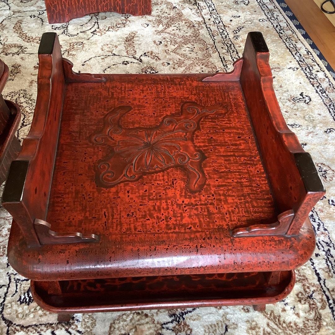 鎌倉彫漆塗り　宗和膳　十一脚