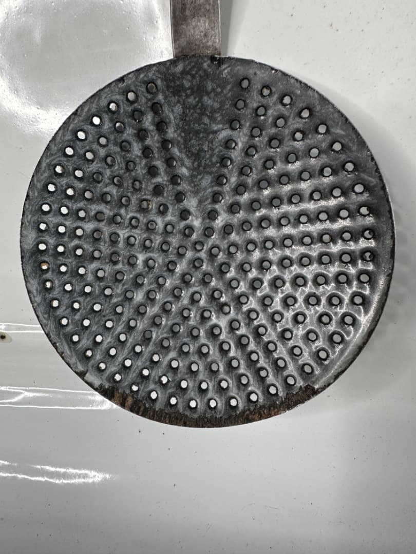 フランス　アンティーク　ホーロー　フレンチキッチン　レードル　ユーテンシルラック