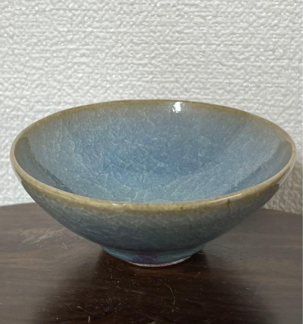 中国古美術　清時代鈞窯釉酒盃　XG2-69