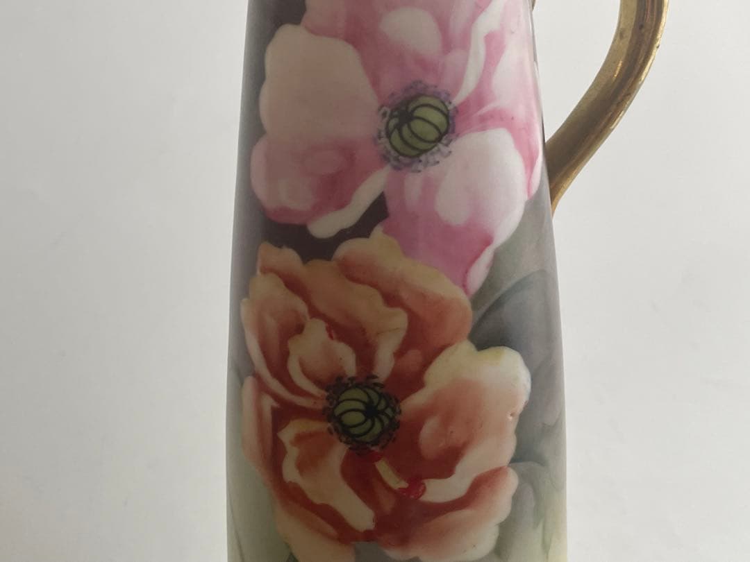 オールドノリタケ　ポピー文様　水注　花瓶　花入　フラワーベース　ヴィンテージ