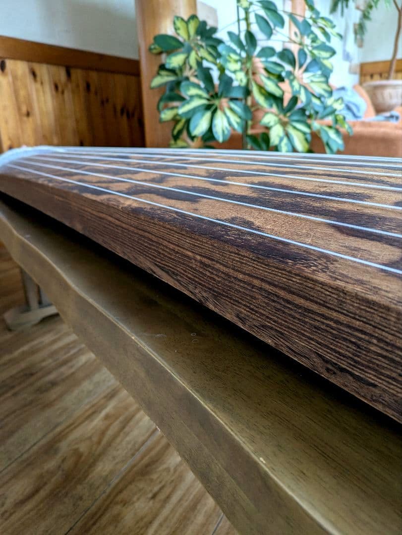 琴　和楽器　弦楽器 13弦　すだれ彫り　口絵　美木目 ケース付