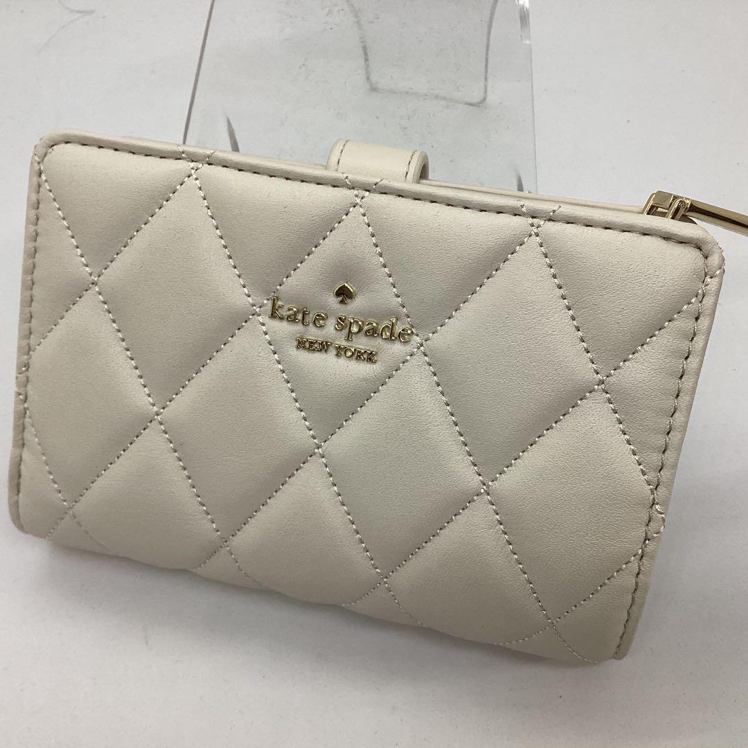 Kate Spade キルティング 二つ折り財布 ホワイト