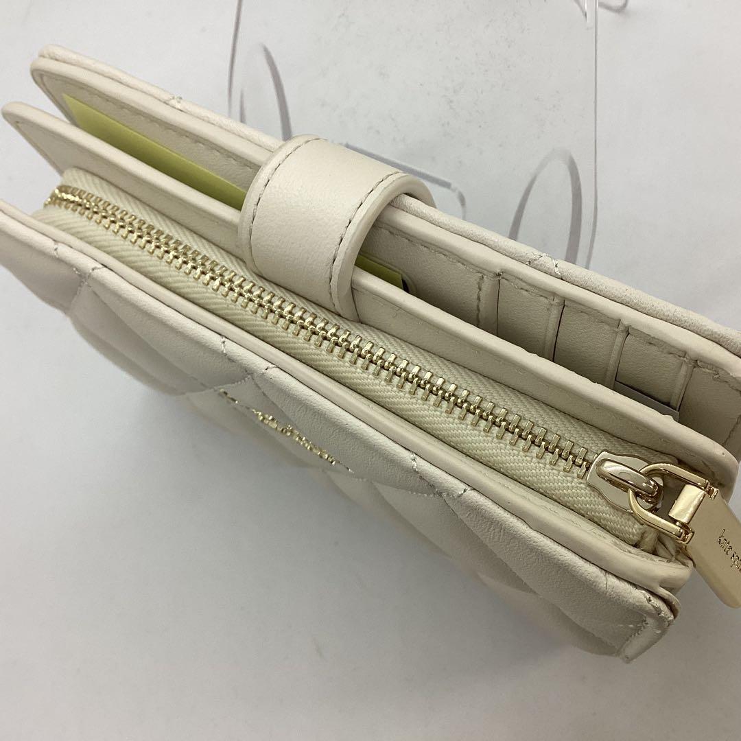 Kate Spade キルティング 二つ折り財布 ホワイト