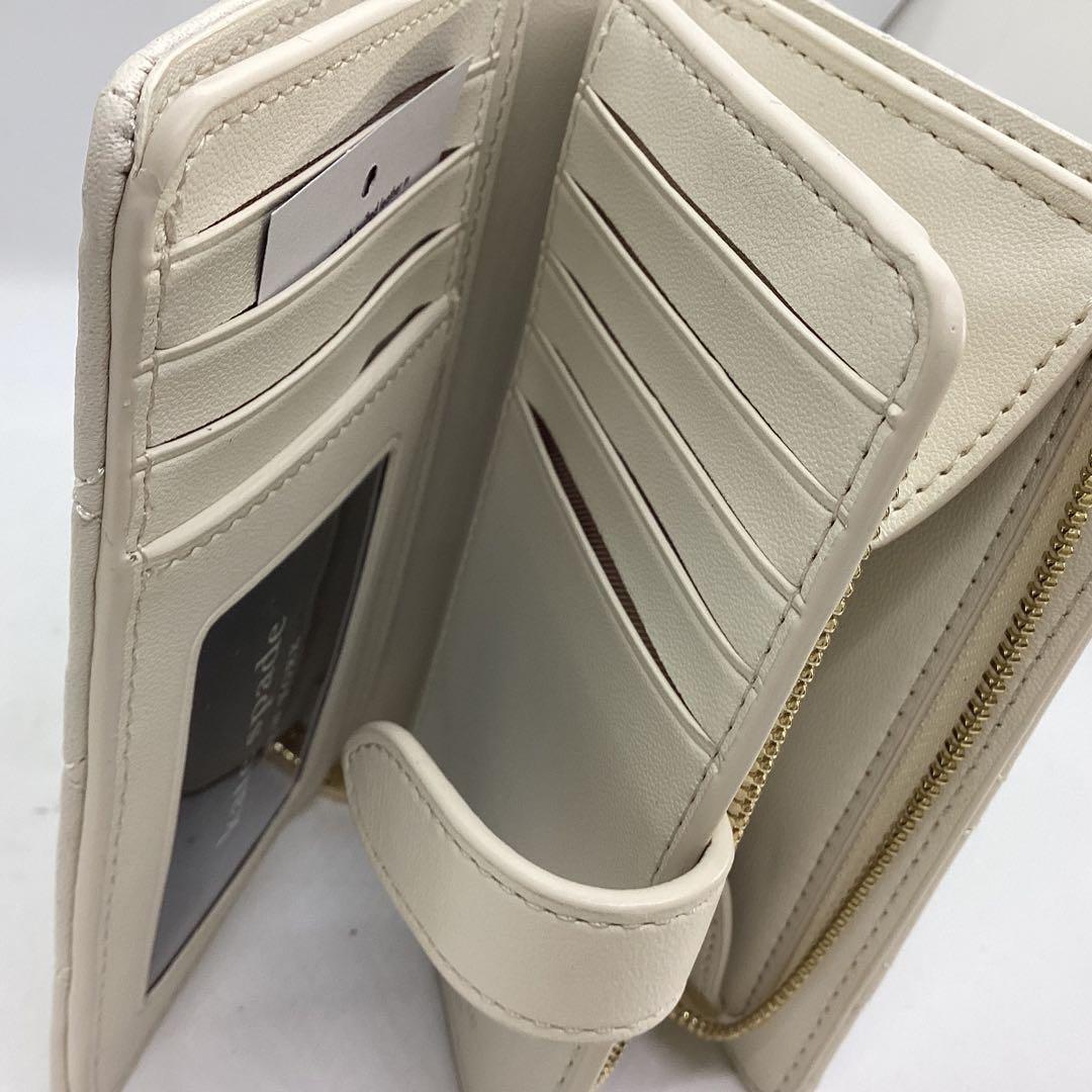 Kate Spade キルティング 二つ折り財布 ホワイト