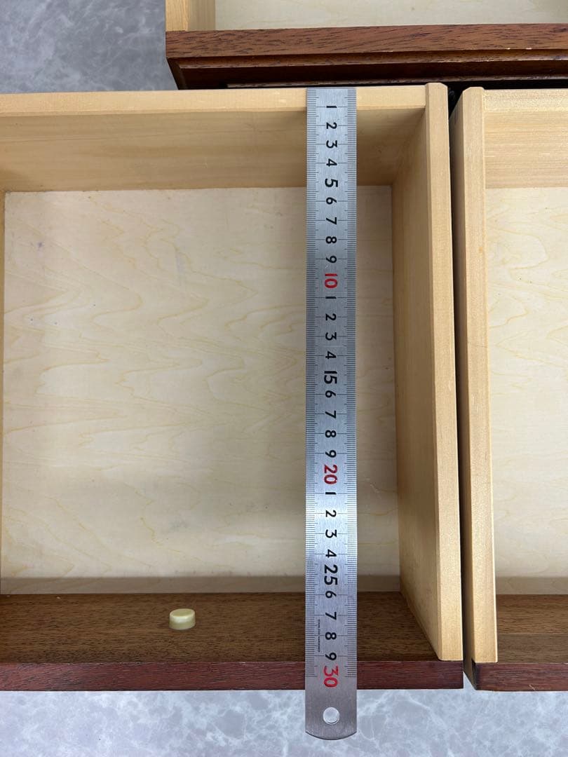 送料込み【木製電話台 サイドテーブル3段引き出し付き 高さ 約85.5cm】