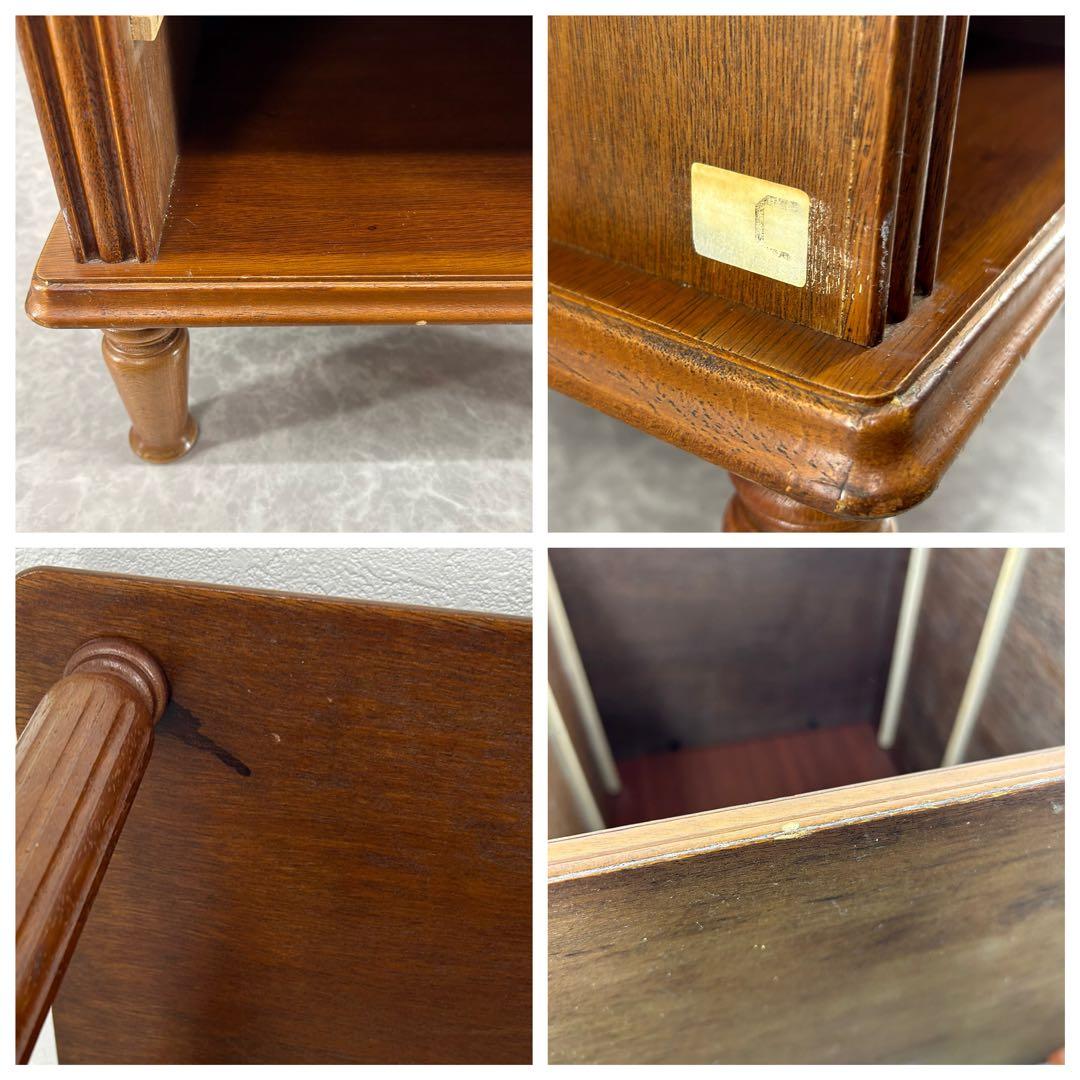 送料込み【木製電話台 サイドテーブル3段引き出し付き 高さ 約85.5cm】