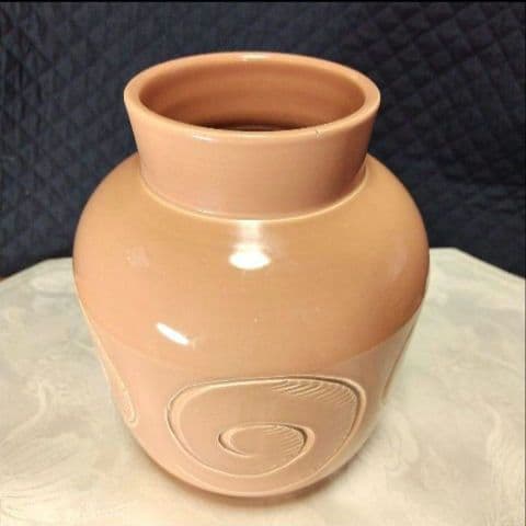 超レアー、スージークーパー、アールデコ、手彫り模様の花びん、約100年前の作品