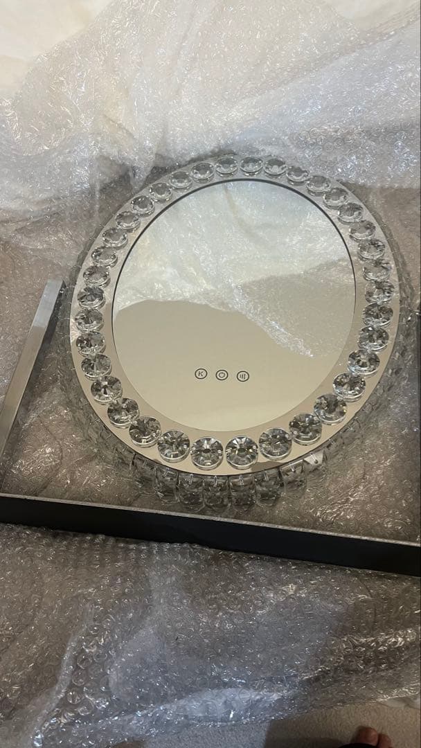 ハリウッドミラー 卓上 女優ミラー ラウンド クリスタルミラー