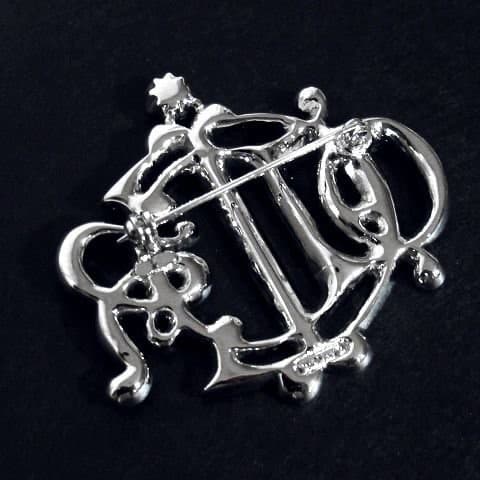 極美品 正規品 Dior ブローチ 旧ロゴ ビンテージ クリスタル シルバー 銀