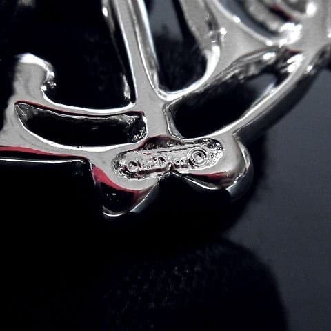 極美品 正規品 Dior ブローチ 旧ロゴ ビンテージ クリスタル シルバー 銀