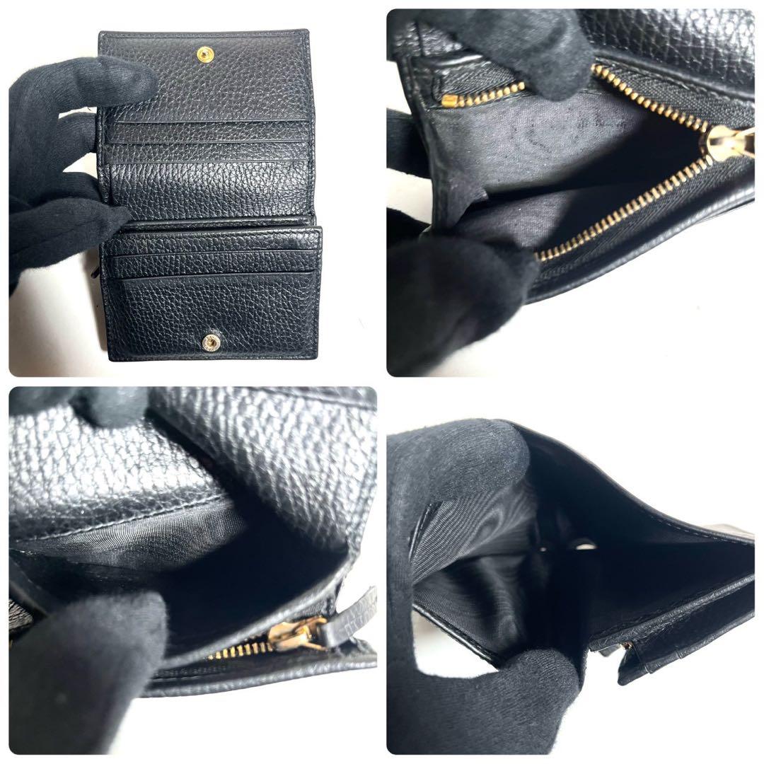 【極上美品・付属品完備✨】グッチ 二つ折り財布 マーモント ダブルG 黒