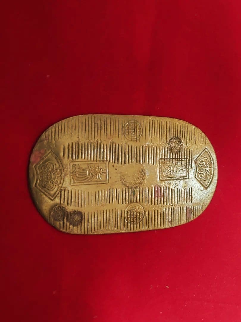 天保五両判金(大吉)縦幅89mm横幅51mm重さ27,4ｇ厚さ1mm美品