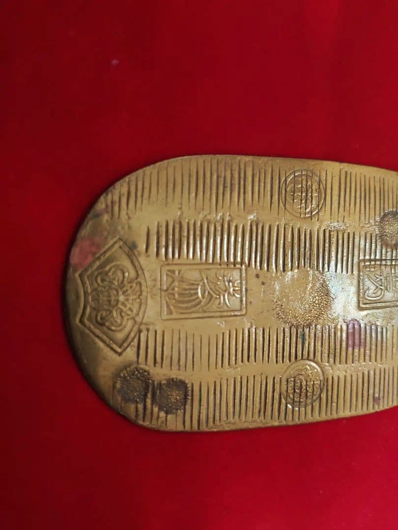 天保五両判金(大吉)縦幅89mm横幅51mm重さ27,4ｇ厚さ1mm美品