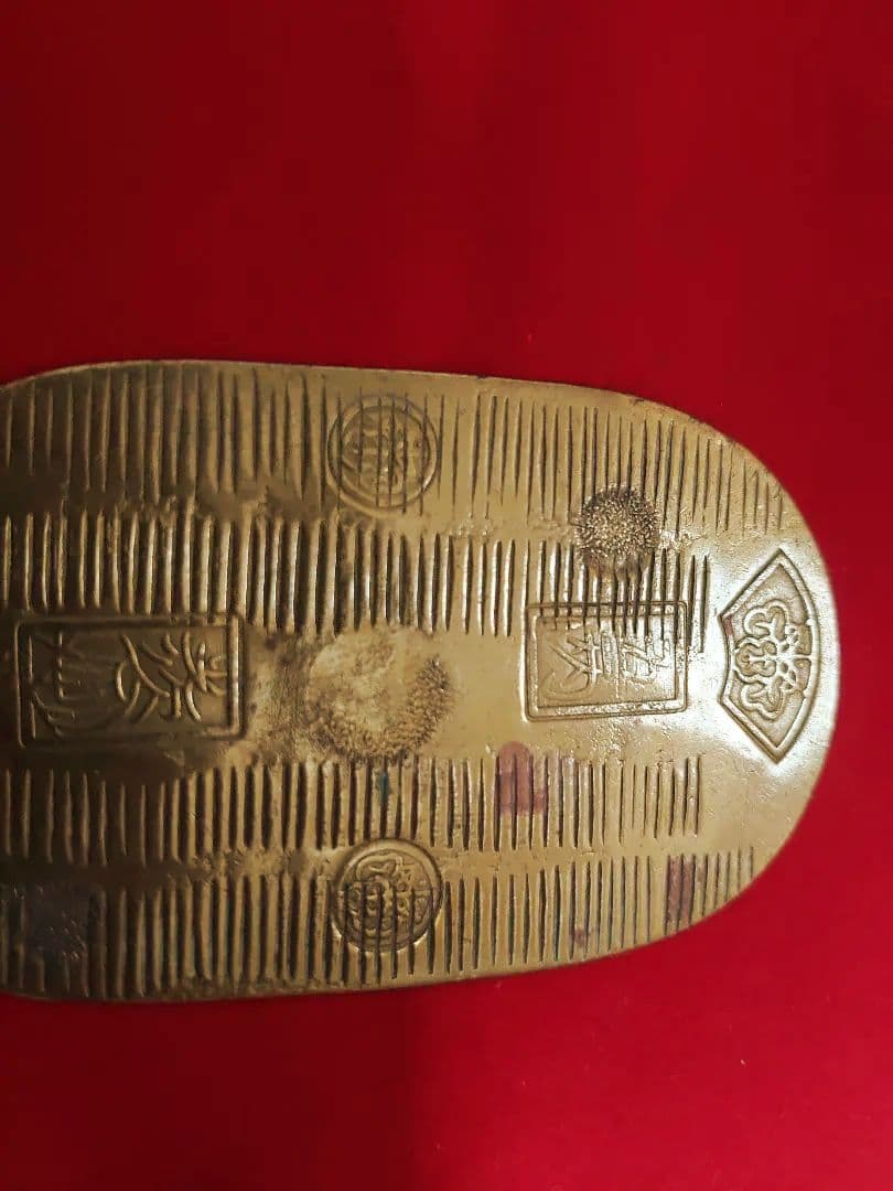 天保五両判金(大吉)縦幅89mm横幅51mm重さ27,4ｇ厚さ1mm美品