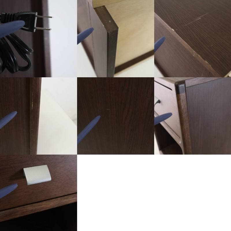 カリモク家具 ナイトテーブル AU8450MK オーク材 コンセント付き 3