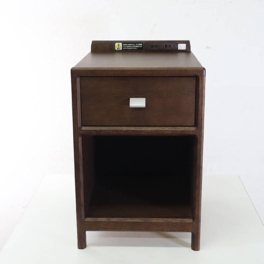 カリモク家具 ナイトテーブル AU8450MK オーク材 コンセント付き 3