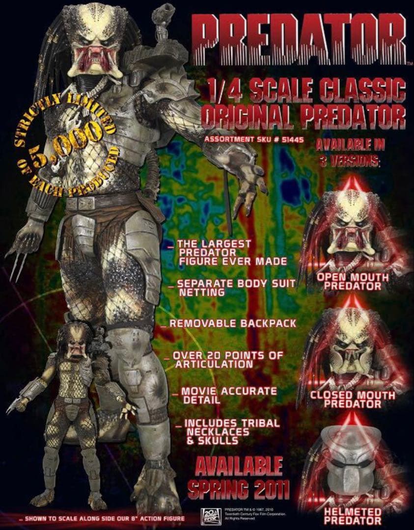 NECA ネカ 1/4 プレデター 3種セット カートン未開封