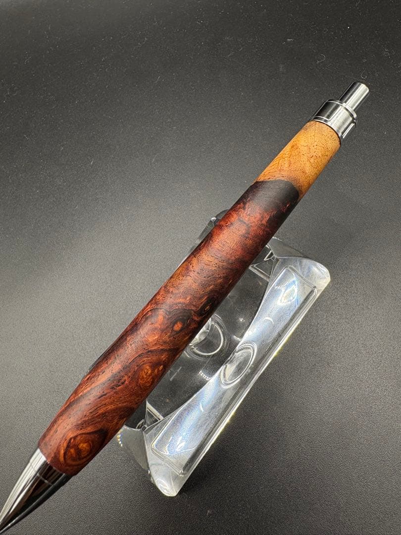 516特上　ホンジュラスローズウッド　瘤杢　木軸シャーペン　ボールペン　ツートン
