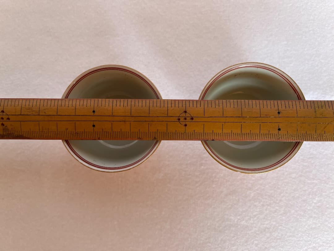 時代 煎茶椀 赤絵 湖東焼 5客