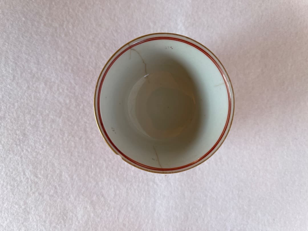 時代 煎茶椀 赤絵 湖東焼 5客