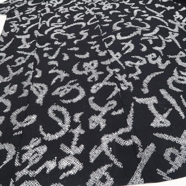 新品 有松鳴海絞り 文字柄 モノトーン 夏着物 トール 高級浴衣 5877①