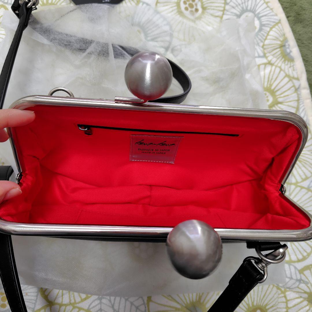 【新品未使用品】カワカワ　3way ブラック がま口ショルダーバッグ