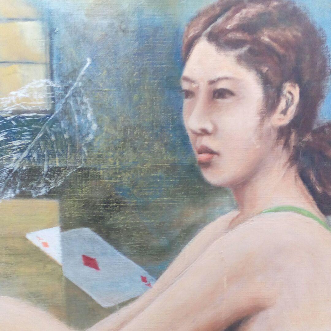 四国土佐地方旧家所蔵７２.５✕６０センチサイズ昭和時代卓越した技量油絵当時物