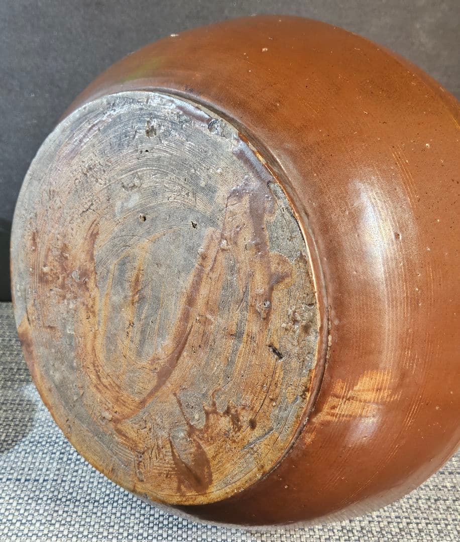 明治時代　古備前系　古丹波系　古瀬戸系 花印　糸目文様　高37.6cm　大徳利