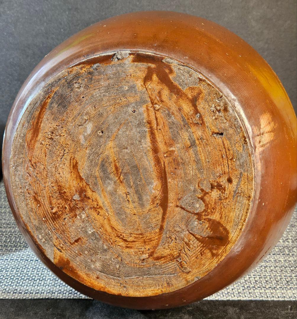 明治時代　古備前系　古丹波系　古瀬戸系 花印　糸目文様　高37.6cm　大徳利