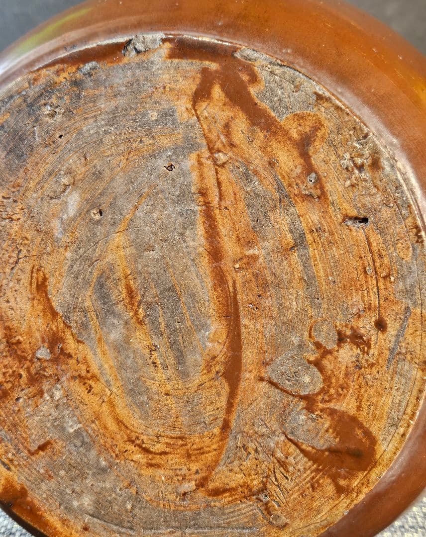 明治時代　古備前系　古丹波系　古瀬戸系 花印　糸目文様　高37.6cm　大徳利