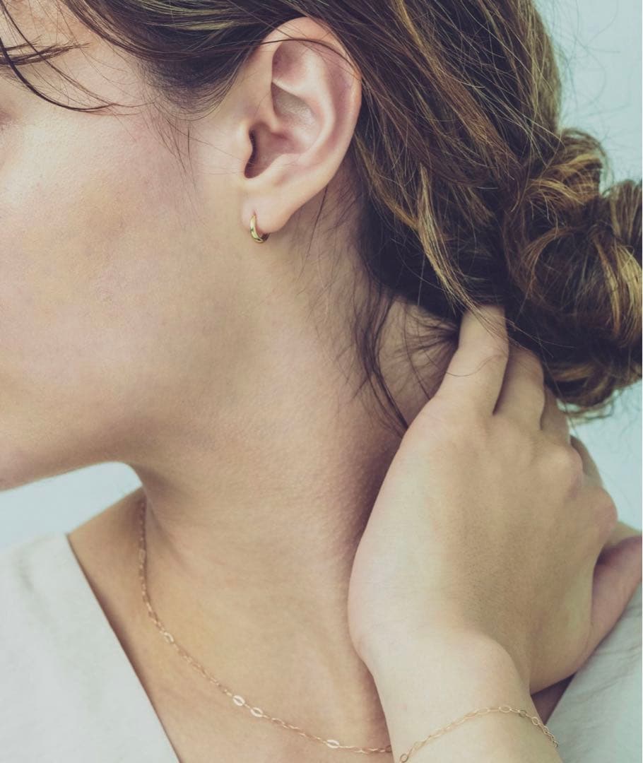 ete K18YG フープ ピアス