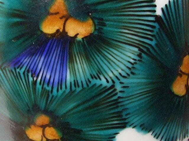 高さ29㎝　芸術院会員　文化勲章受賞　二代浅蔵五十吉　色絵松韻花瓶　M61