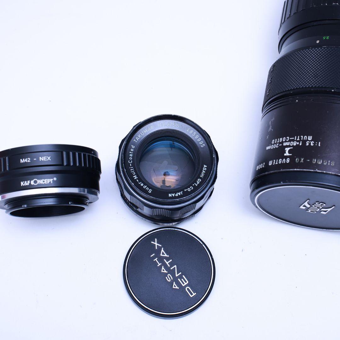 M42レンズ2本　SONY　αEマウントアダプター付き