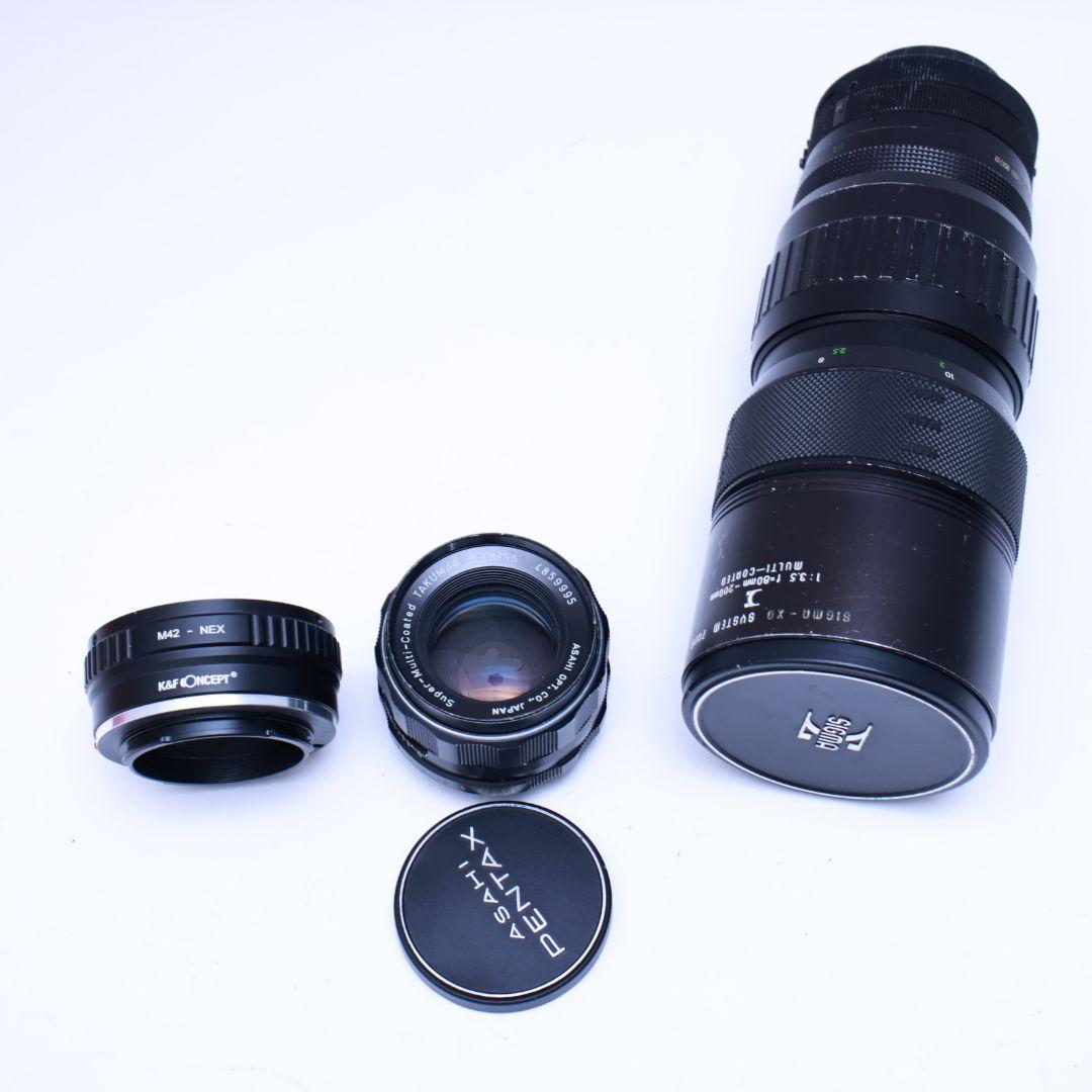 M42レンズ2本　SONY　αEマウントアダプター付き