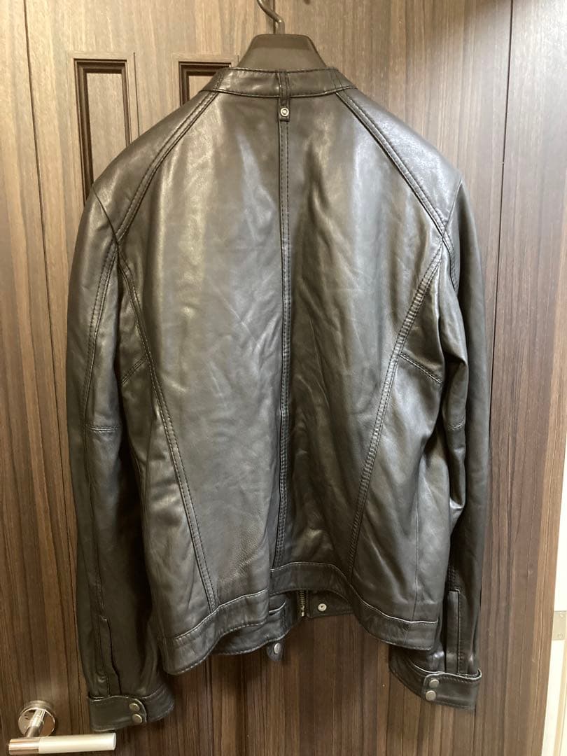 DIESEL ブラックレザーシングルライダース M