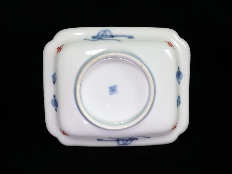 古伊万里　金襴手　桐に鳳凰　団龍紋に花の図　長角皿　289AS-BQs