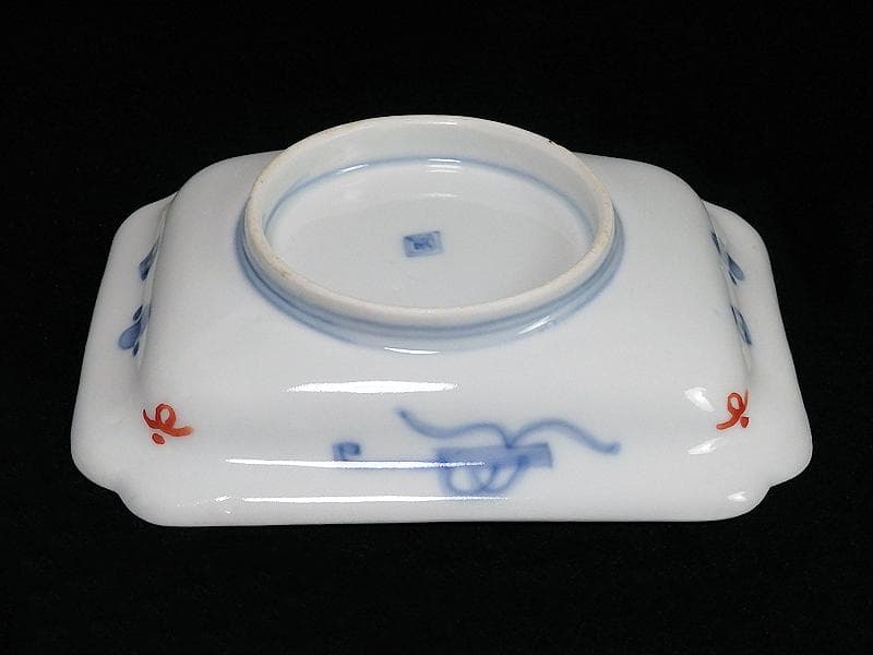 古伊万里　金襴手　桐に鳳凰　団龍紋に花の図　長角皿　289AS-BQs