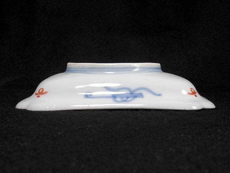 古伊万里　金襴手　桐に鳳凰　団龍紋に花の図　長角皿　289AS-BQs