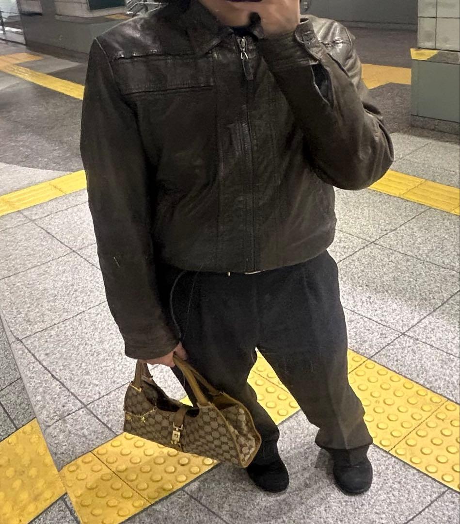 ね*む様 ARMANI JEANS leather jacket